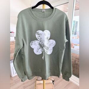 Army Green Shamrock Sweatshirt Size Small
